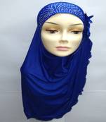 Designer Ready To Wear Instant Hijab - Blue