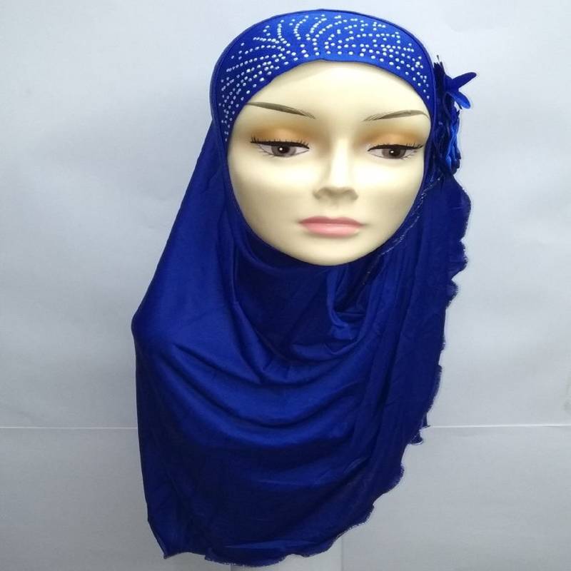 Designer Ready To Wear Instant Hijab - Blue