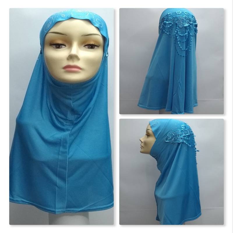 Designer Ready To Wear Instant Hijab Blue Mean Zoom 2616216