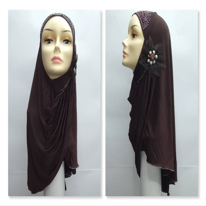 Designer Ready To Wear Instant Hijab Brown Mean Zoom 2616219