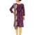 Inddus Wine Cotton Printed Unstitched Dress Material With Chiffon Dupatta
