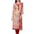 Inddus Multicolored Cotton Embroidered Unstitched Dress Material With Chiffon Dupatta