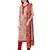 Inddus Multicolored Cotton Embroidered Unstitched Dress Material With Chiffon Dupatta