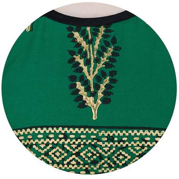 Green printed cotton long kurtis 5