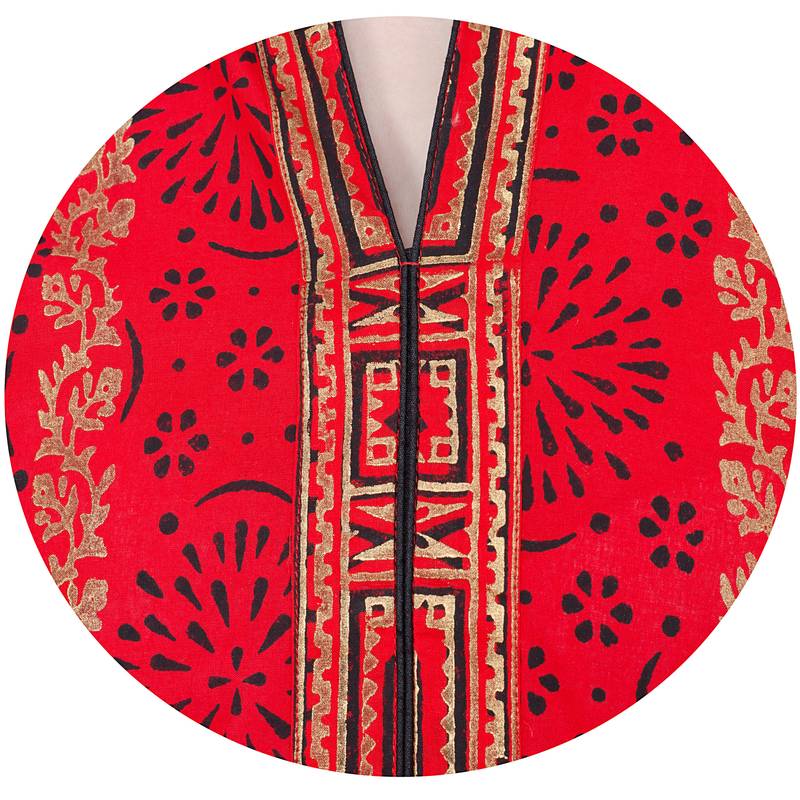 Maroon printed cotton long kurtis