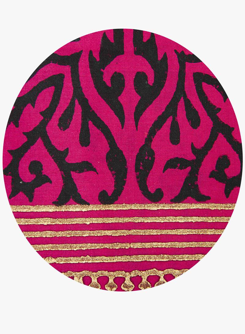 Pink printed cotton long kurtis