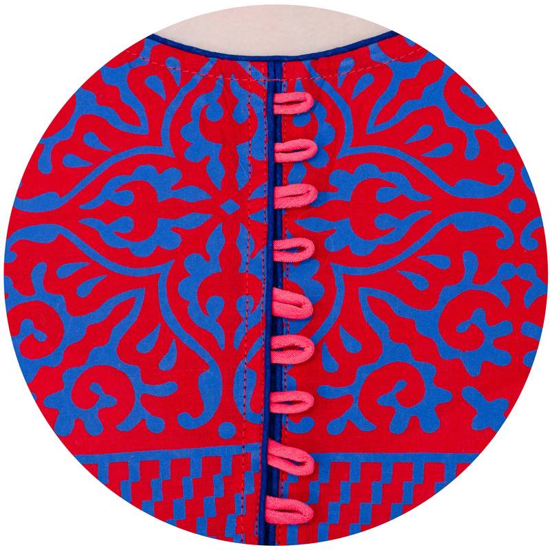 Blue printed cotton long kurtis