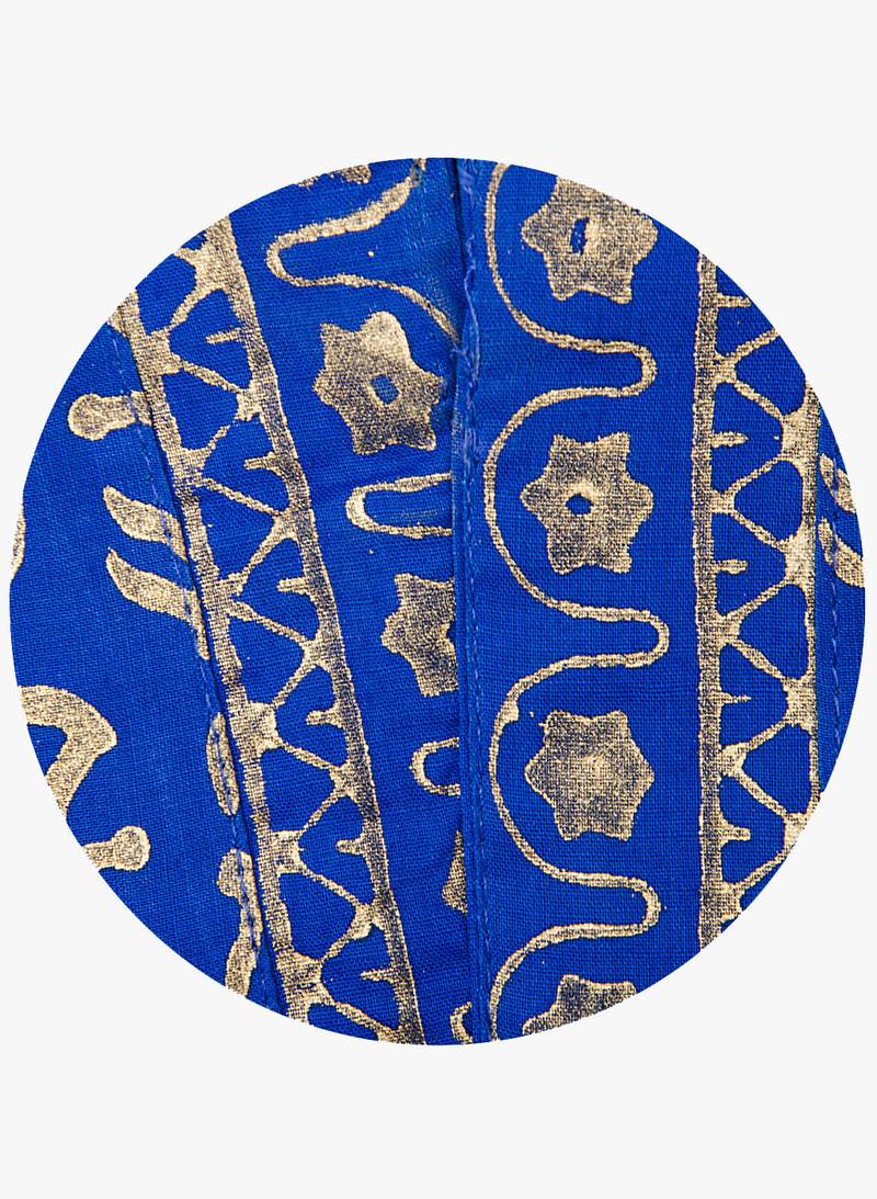Blue printed cotton long kurtis
