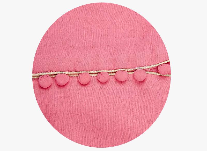 Pink embroidered georgette long kurtis