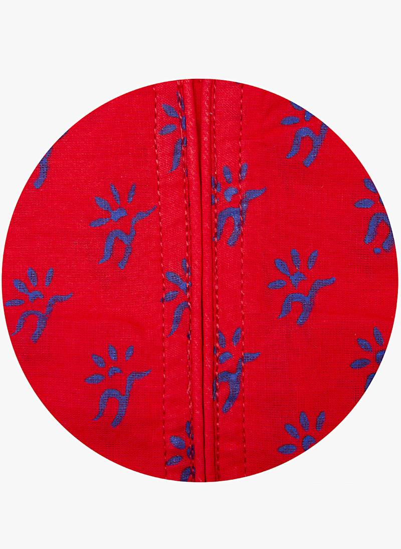 Light maroon printed cotton long kurtis