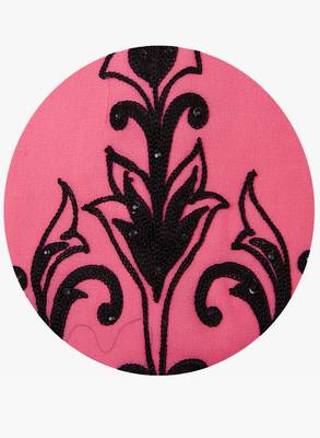 Pink embroidered georgette long kurtis 5