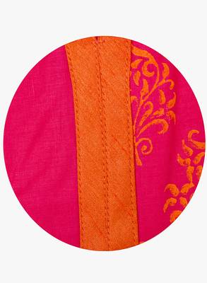 Pink printed cotton long kurtis 4