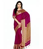 Mimosa Maroon Crepe Kanjivaram Style Saree With Blouse