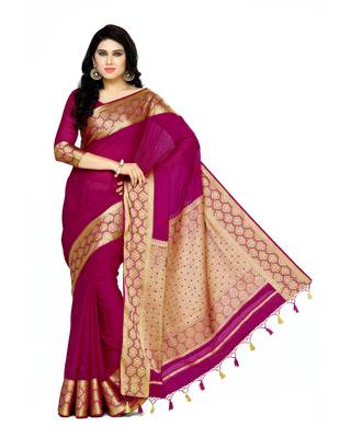 Mimosa Maroon Crepe Kanjivaram Style Saree With Blouse 2