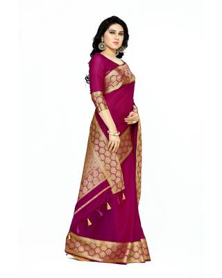 Mimosa Maroon Crepe Kanjivaram Style Saree With Blouse 3