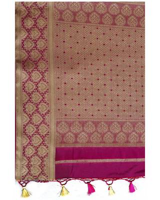 Mimosa Maroon Crepe Kanjivaram Style Saree With Blouse 4