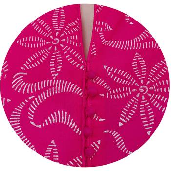 Pink printed cotton long kurtis 5