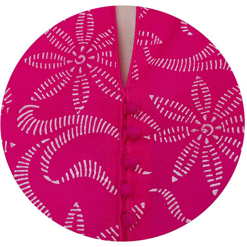 Pink printed cotton long kurtis