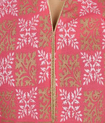 Pink printed cotton long kurtis 5