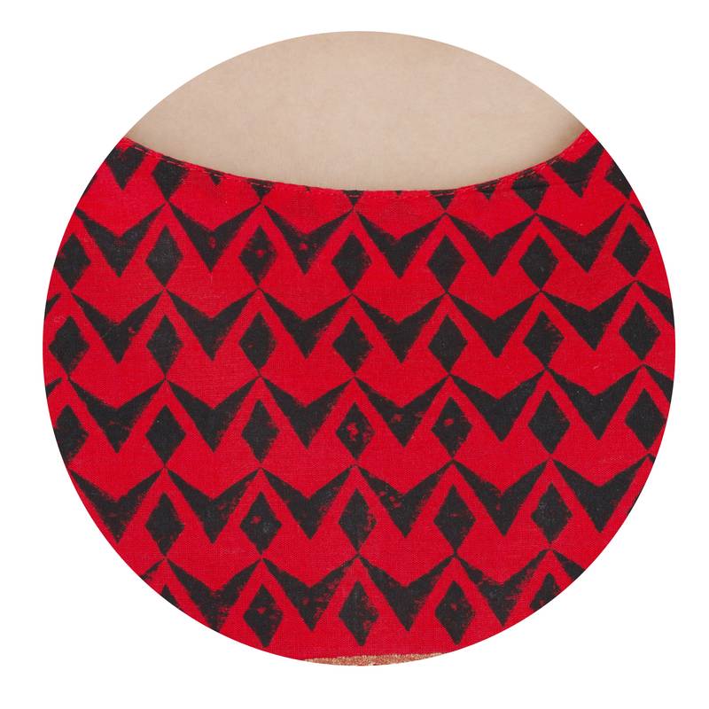 Red printed cotton long kurtis