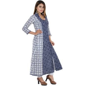 Multicolor printed cotton long kurtis 2