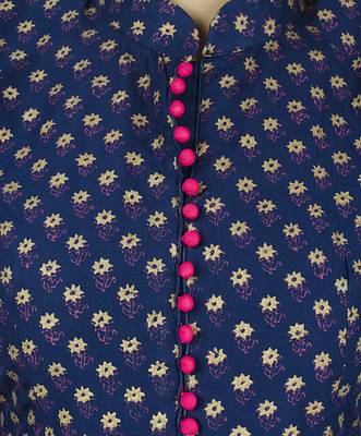 Blue printed cotton long kurtis 5