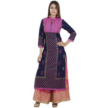 Blue printed cotton long kurtis 1