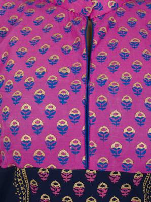 Blue printed cotton long kurtis 5