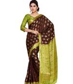 Mimosa Burgundy Art Silk Kanchipuram Style Saree With Blouse