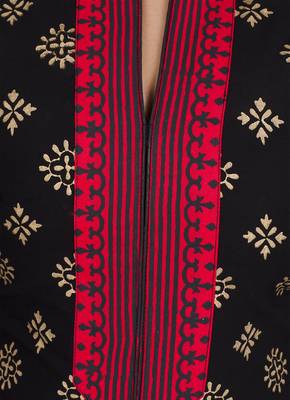 Black printed cotton long kurtis 5