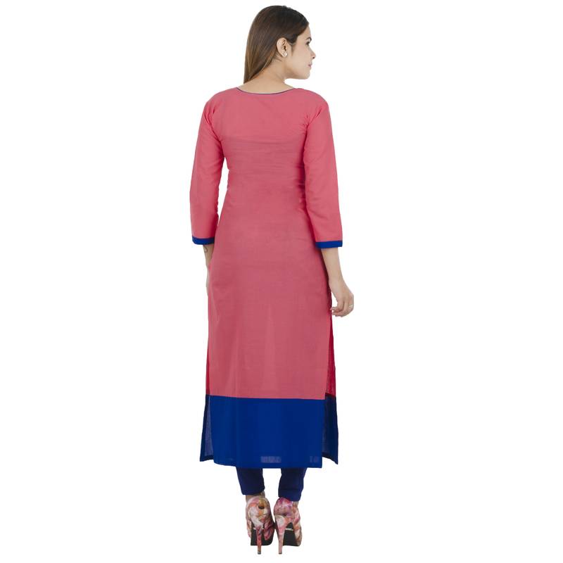 Pink printed georgette long kurtis