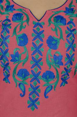 Pink printed georgette long kurtis 5