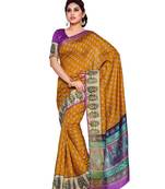 Mimosa Gold Tussar Silk Ikkat Style Saree With Blouse