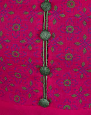 Pink printed cotton long kurtis 5