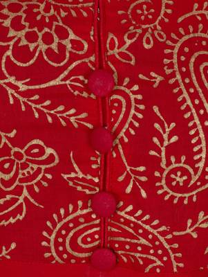 Red printed cotton long kurtis 5
