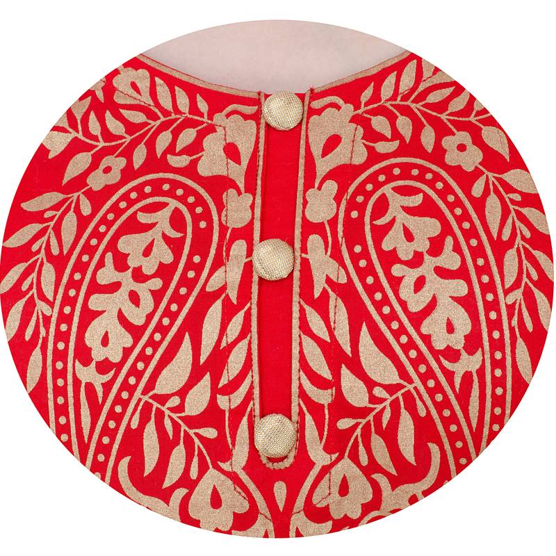 Pink printed cotton long kurtis