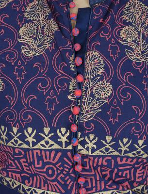 Blue printed cotton long kurtis 5