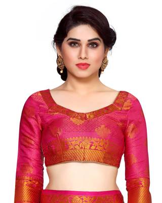 Mimosa Green Art Silk Kanchipuram Style Saree With Blouse 5