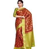 Mimosa Rust Art Silk Kanchipuram Style Saree With Blouse