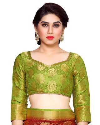 Mimosa Rust Art Silk Kanchipuram Style Saree With Blouse 5