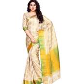 Mimosa Beige Art Silk Kanchipuram Style Saree With Blouse