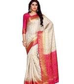 Mimosa Beige Art Silk Kanchipuram Style Saree With Blouse