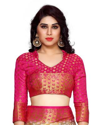 Mimosa Beige Art Silk Kanchipuram Style Saree With Blouse 5