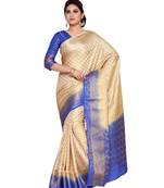 Mimosa Beige Art Silk Kanchipuram Style Saree With Blouse