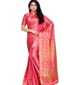 Mimosa Pink Art Silk Kanchipuram Style Saree With Blouse