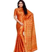 Mimosa Rust Art Silk Kanchipuram Style Saree With Blouse