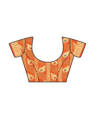Mimosa Rust Art Silk Kanchipuram Style Saree With Blouse 4