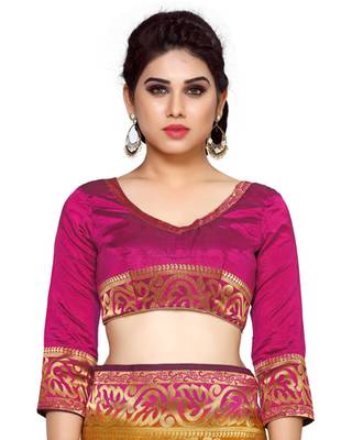 Mimosa Orange Art Silk Kanchipuram Style Saree With Blouse 5