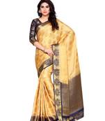 Mimosa Cream Art Silk Kanchipuram Style Saree With Blouse