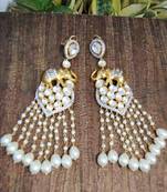 Nizami Polki Diamond Pearl Dangler Earrings
